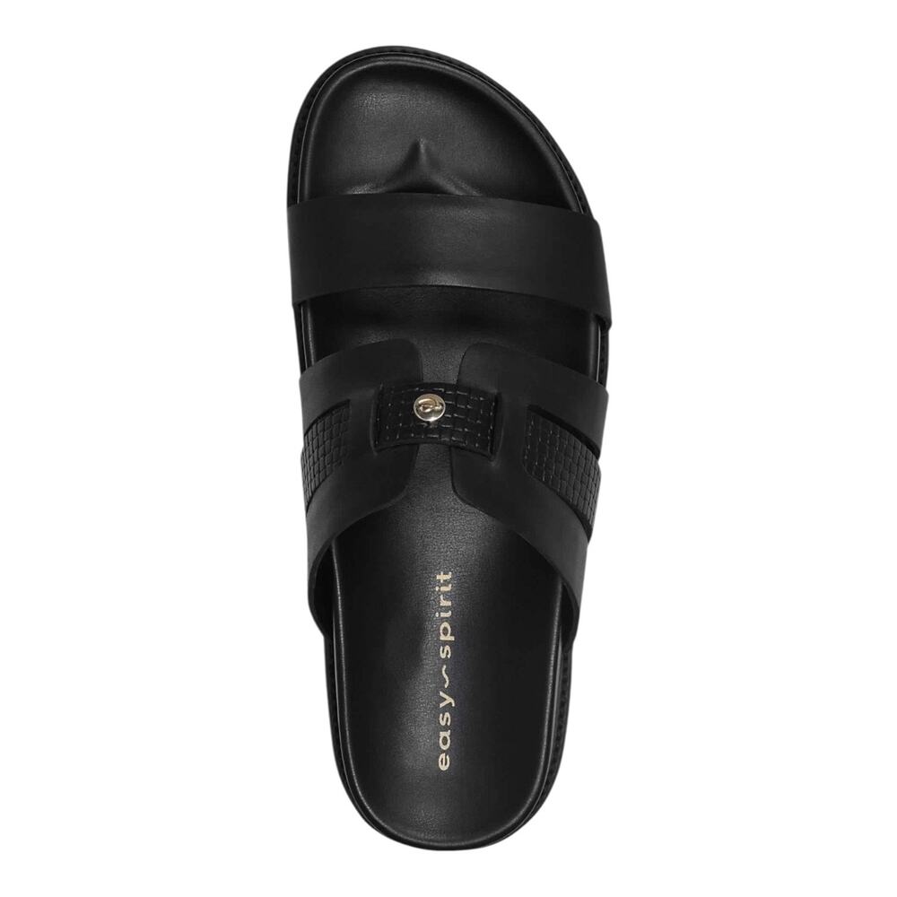 Easy Spirit Women's Trevin Leather Banded Slip On Slide Sandals Black Size 9 - Picture 4 of 5